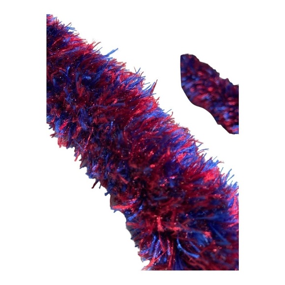 Hand Made Burgundy and Blue Eyelash Yarn Lei 21.5” Drop Class of 2023 Graduation - Picture 7 of 11